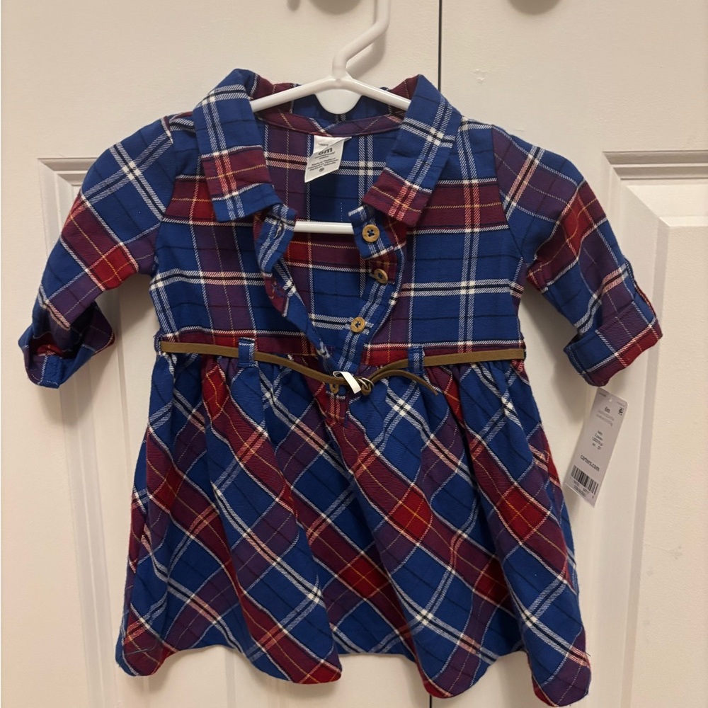 Carter's Blue and Red Plaid Shirt Dress